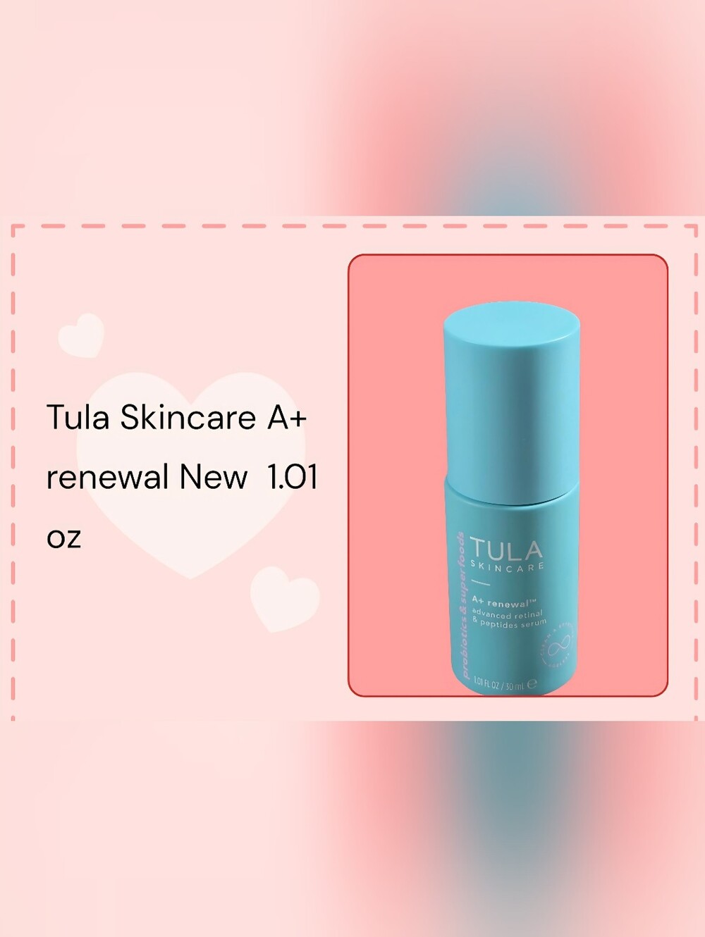 TULA Skincare A+ Renewal Advanced Retinol & Peptide Serum Vitamin A 1.01 Oz/30ml